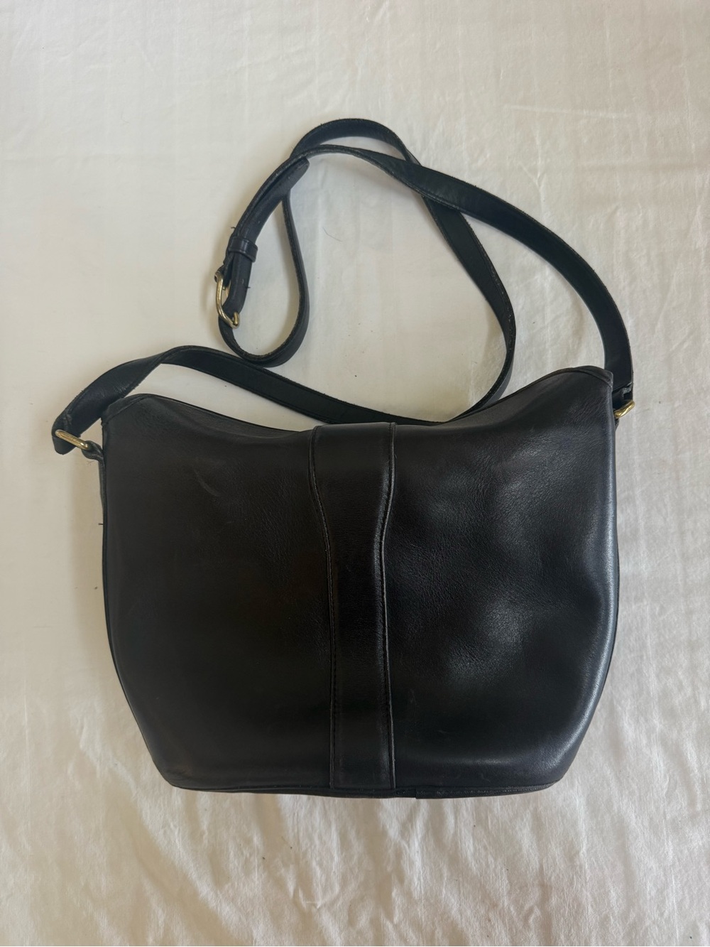 Rare Vintage COACH Nottingham Binocular Crossbody Bag Purse Black Leather 9948 - Picture 2 of 5